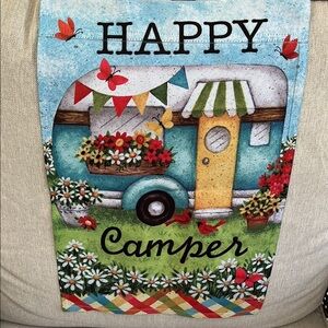 Happy Camper Decorative Flag